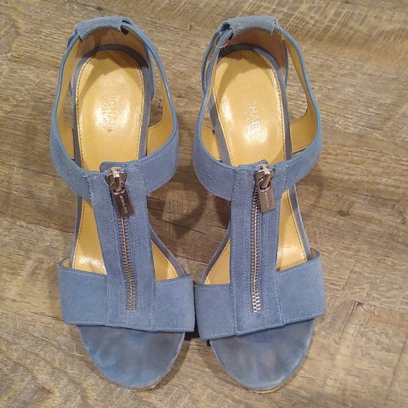 MICHAEL Michael Kors Shoes - Michael Michael Kors Berkeley Sandal Suede Size 7.5 Blue